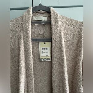 Barefoot Dreams open long cardigan - medium - new with tags- ivory/pale gray